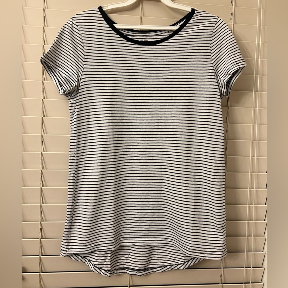 Old Navy Relaxed Striped Shirt Girl’s Large (10-12) T-Shirt Top